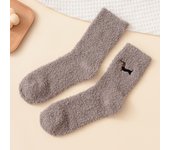 1 Pairs Dachshund Dog Thicken Winter Warm Fluffy Mid Socks Men Socks Soft Coral Velvet Socks Indoor Floor Towel Socks Breathable