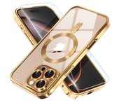 Luxury Magnetic Plating Case For iPhone 15 16 Pro Max Plus Pro Camera Lens Protector Glass For Magsafe Wireless Charger Cover