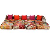 vidaXL Puf modular de 4 plazas Cojín Decorativo de Asiento Cojines de muebles de salon