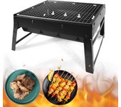 NQT Barbacoa Plegable Portátil Sobremesa - Parrilla de Carbón BBQ de Acero al Aire Libre, Picnic y Camping