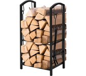 SoBuy Estante para leña de Chimenea Estante de registro de Chimenea con 4 Herramientas 75 x 30 x 46 cm SDA01-SCH ES