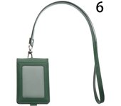 PU Leather Multifunctional Name Badge Holder Work Card Holders With Lanyard Bank Credit Card Women Men ID Business Case