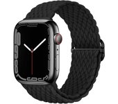 Correa elástica Solo Loop compatible con Apple Watch para mujeres y hombres, pulsera deportiva elástica transpirable de nailon trenzado para la serie iWatch, color negro, 38/40/41 mm