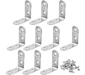 20 piezas de soporte de esquina en ángulo recto, soporte de unión de acero para esquina, soporte de esquina de 90 grados, 40 x 40 mm, se suministra con tornillos, plateado