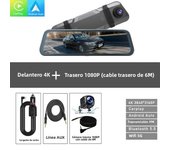 UHD 4K Dash Cam 10 Inch Wireless WiFi CarPlay & Android Auto Car Dvr Bluetooth AUX Dashcam GPS Track FM Video Recorder Camera
