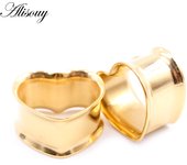 Alisouy 2pcs 8mm-30mm 316L Stainless Steel Love Heart Ear Tunnels Plugs Expander Stretcher Gauges Earrings Body Piercing Jewelry