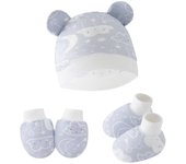 Newborn Baby Hat, Anti Scratch Gloves and Socks Set Cotton Headwear Anti-grab Mittens and Foot Cover for Boys Girls