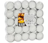Start Electric | Pack de Velas de Té Blancas sin Perfumar (50/100 unidades) - Duración 4 horas | Velas decorativas para hogar y eventos | Marca Lumar