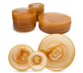 Vajilla de Vidrio de 18 Piezas Fecra Loya Somon - Vajilla de 18 Piezas Salmon – Vajilla completa y elegante – Juego de Comedor para 6 personas