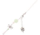 Stylish Keychain Lanyard Handcrafted Beads Phone Pendant Four Leaf Clovers Phone Chain Beads Pendant