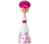 VIGAR® - Cepillo LavaplatosDolls con Vestido - Cepillo con Soporte en Forma de Vestido - Cepillo para Fregar Sartenes, Ollas, Limpieza Fregaderos de Cocina - No Raya la Vajilla al Usar - Cepillo con Mango Ergonómico y Antiolor