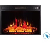 Chimenea eléctrica 2000W cristal templado negro con mando a distancia y llama ajustable Purline CHE-620