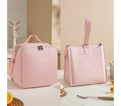 Crossbody Waterproof Lunch Bags PU Leather Food Picnic Lunch Box Insulated Women Cooler Bags Ice Pack Drink Carrier Thermal Bag
