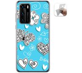 Tumundosmartphone Funda Gel Tpu para Huawei P40 diseño Mariposas Dibujos
