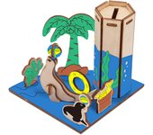 DAM. Puzzle 3D madera Parque Marino - León Marino. 115*115*118 mms. 31 piezas. 12x12x12cm.