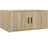 vidaXL Mesa de centro madera contrachapada 80x50x36 cm Blanco, Negro, Blanco brillante Mesita de Salón o Comedor o Auxiliar Mesa de Café Meuble Salón