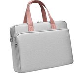 Funda para portátil de 15,6 a 16,1 pulgadas, funda para portátil con correa para el hombro, funda tipo maletín para ordenador, color gris