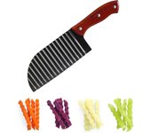 Cortador DE LA Arruga de la patata Cortador de La Viruta Cuchillo de la onda del Arce inoxidable Cuchillo acanalado de la patata Cuchillo DE LAS Patatas Fritas