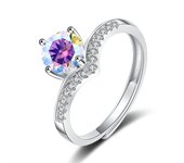 JoyceJelly 1-2 Carat Moissanite Wedding Ring Fashion Women's 925 Sterling Silver Jewelry Classic Six Claw Design Resizable Rings