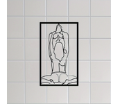 Abstract Line Drawing Home Wall Art Sculpture For Kitchen Bathroom Living Room Bedroom 3 Pcs Portrait Black Metal Wall Decor