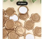 25pcs Initial Alphabet Adhesive Wax Seal Stickers, Letter (A B D F G H J K L M N P R U V ) Wax Seal Stamp Stickers Envelope Seal