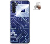 Tumundosmartphone Funda Gel Tpu para Oppo A91 diseño Circuito Dibujos