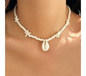 Ingemark Boho Summer Beach Colorful Seed Bead Chain Necklace for Women Kpop Starfish Conch Pendant Choker Y2K Holiday Jewelry