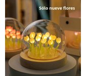 DIY Artificial Tulip Flower Night Light Ornaments Handmade Bedside LED Night Lamp Bedroom Desk Decor Birthday Gifts Table Lamp