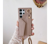 Wrist Strap Crossboby Phone Case for Samsung Galaxy S25 S24 S22Ultra Plus S23FE A15 A25 A35 A55 A24 A34 A54 A14 With Card Holder