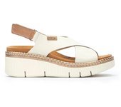 Pikolinos W0K-0606C1 Sandalias con cuña para mujer blancas en piel 85428