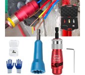 Herramienta para pelar y torcer cables, herramienta para torcer cables para taladro, pelacables para taladro, tornado de tuercas de alambre portátil para taladro eléctrico, pelado rápido de cables y conector (1 juego)