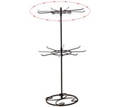 Round Jewelry Display Stand Holder Metal 2 Tier Keychain Shelf Rings Earrings Hair Band Storage Rack