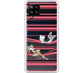 Funda original compatible con Samsung A42 5G - Lola y Bugs Bunny Franja Rosa