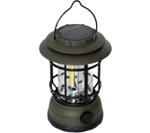 Luz Portátil Solar Recargable | Diseño de Farol Vintage | 120 Lúmenes Regulables | Hasta 10h de Autonomía | Carga por USB y Solar | Cargador para Móvil | Ideal para Exteriores, Jardín y Camping - Extrastar