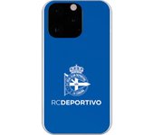 Funda original compatible con iPhone 13 Pro - RC Deportivo Escudo blanco fondo azul