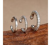 3PCS Sets Exquisite Stainless Steel Round Huggie Hoop Earrings For Women Fashion Minimal Triangle Stud Earrings Piercing Jewelry