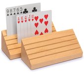 Porta cartas de madera maciza de haya de tamaño estándar - Juego de 2 organizadores de cartas