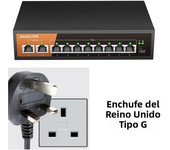 KeepLiNK 10-Port Gigabit Ethernet Switch with 8-PoE and 2-RJ45 Uplink Unmanaged Plug and Play