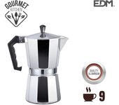 Edm Cafetera de Aluminio 9 Tazas Apta para Gas Vitroceramica y Placa Electrica