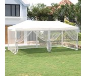 vidaXL Carpa para fiestas plegable con paredes laterales blanca 3x6 m