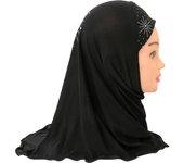 H042 beautiful small girl hijab with stones cute scarf hats women's caps can fit 2-5 years old girls muslim  headscarf