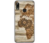 Tumundosmartphone Funda Gel Tpu para Huawei P Smart 2019 / Honor 10 Lite diseño Madera 07 Dibujos