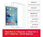2pcs Tempered Glass Films for 2024 iPad Air 11/13 M2 Pro 11/13 M4 Screen Protector for iPad 3/4/5/6/7/8/9/10th Air 4/5 Pro 11