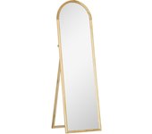 HOMCOM Espejo de Pie de Madera Espejo de Cuerpo Entero Espejo de Suelo con Soporte para Salón Dormitorio Vestidor Entrada Pasillo Estilo Moderno 150x46x43 cm Natural