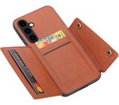 Card Holder Leather Case for Samsung Galaxy S25 Ultra S24 FE S23 S22 Ultra S21 S20 FE S10 Plus 5G Wallet Phone Cover Etui Coque
