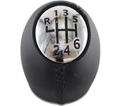 Pomos Palanca Cambios Para R&enault Para ESPACE MK4 2002-2008 MPV Perilla De Cambio De Marchas Para Automóvil Perilla De Cabeza De Balonmano Con Tapas Cromadas Accesorios Automóvil(R123456 leather)