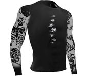Men's Compression TShirt Fitness 3D Print Muscle Shirt Long Sleeve Rash Guard Athletic SportsShort Tops Cool Dry Workout TShirt