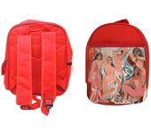 MERCHANDMANIA PACK MOCHILA ROJA Y ESTUCHE cuadro las señoritas de Avignon Pablo Picasso pintor school material