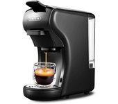 HiBREW Cafetera de cápsulas H1A, cafetera multicápsulas 4 en 1, compatible con cápsulas DG/Nes/ESE/café molido, Parada automática, Modos de café caliente y frío, Espresso perfecto, Negra