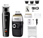 Kemei KM-2290 KM-1113 KM-2026 professional Electric hair clipper kit Men's Shaver Cordless Barber Hair Trimmer USB beard Razor